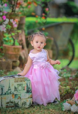 baby girl pink dress suitcase
