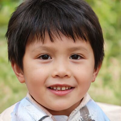 Keywords: boy,hispanic,brown hair,smile,teeth,striped shirt,green background