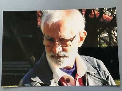 Keywords: old man,eyeglasses,sun,Brenda,seard,steps in the portrait of a bearded man