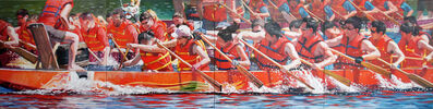 Keywords: oil painting of a dragon boat festival