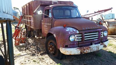 Keywords: painting an old truck on a snowy day