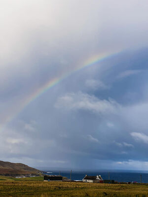 Keywords: clouds,rainbow,white house,sky,drama