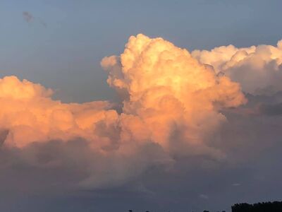 Keywords: fluffy yellow clouds