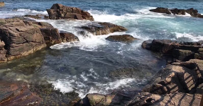 Keywords: drawing crashing waves using charcoal,painting rocks and waves