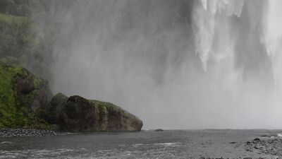 Keywords: waterfall,mist,spray,rock