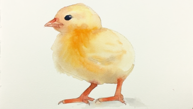 Keywords: Drawing and painting a baby chick