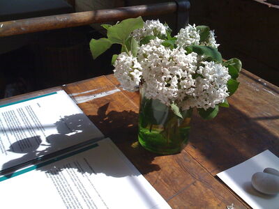 Keywords: white flower,table,desk