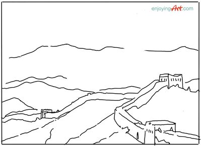 Keywords: greatwall,the great wall of china,drawing