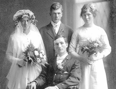 Keywords: Wedding,bride,groom,1919,black and white