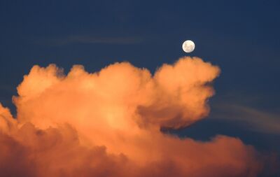 Keywords: clouds,moon,blue sky