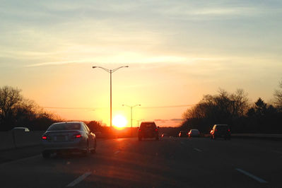 Keywords: sunrise,highway,painting a highway at sunrise