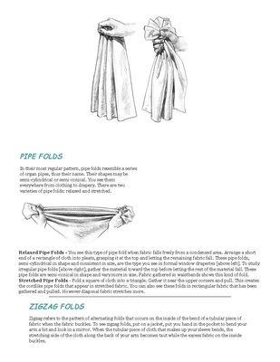 Keywords: pipe folds,relaxed,stretched,12-week Drawing Fundamentals class 7 (March 16 2021) - 2:42:52