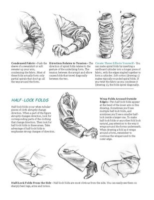 Keywords: half-lock folds,wrap folds,from the side,sondensed fabric,spiral folds on a cylinder,12-week Drawing Fundamentals class 7 (March 16 2021) - 2:42:52