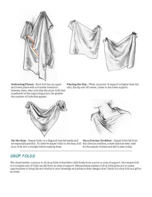 Keywords: Diaper folds,indicating planes,placing the dip,on the bias,Gecian neckline,12-week Drawing Fundamentals class 7 (March 16 2021) - 2:42:52