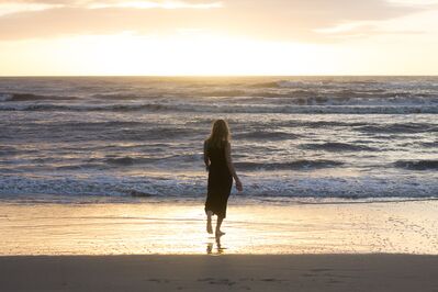 Keywords: clouds,beach,sunset,woman