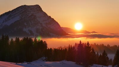 Keywords: sunset mountain