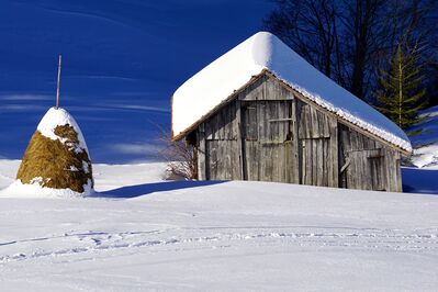 Keywords: snowy,house,shadow