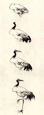 Keywords: chinese,brush painting,cran,bird