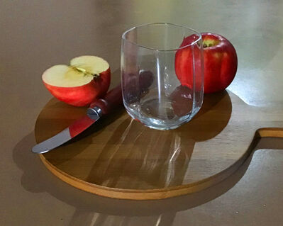 Keywords: apples,knife,glass