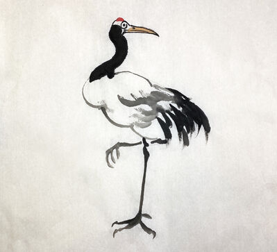 Keywords: chinese,brush painting,crane