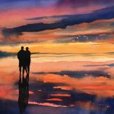 Joyce Stewart ~ Cape Cod Sunset ~ Watercolor