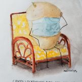 Melissa Lim ~ The Days I Want To Stop Being A Couch Potato And Be French Fries ~ Watercolor & Ink