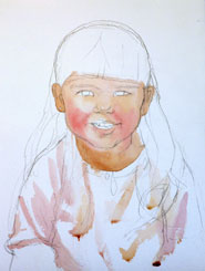 How to paint a girl in watercolor step by step.