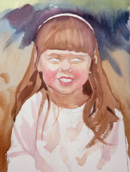 How to paint a girl in watercolor step by step.