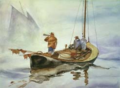 Paint the Fog Horn in Steps in Watercolor
