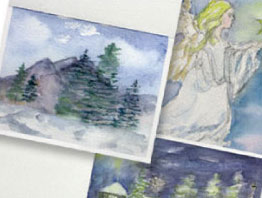 Watercolor Christmas Greeting Card Step by Step